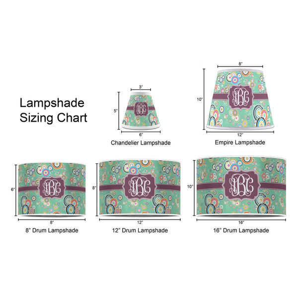 Colored Circles Lampshade Sizing Chart