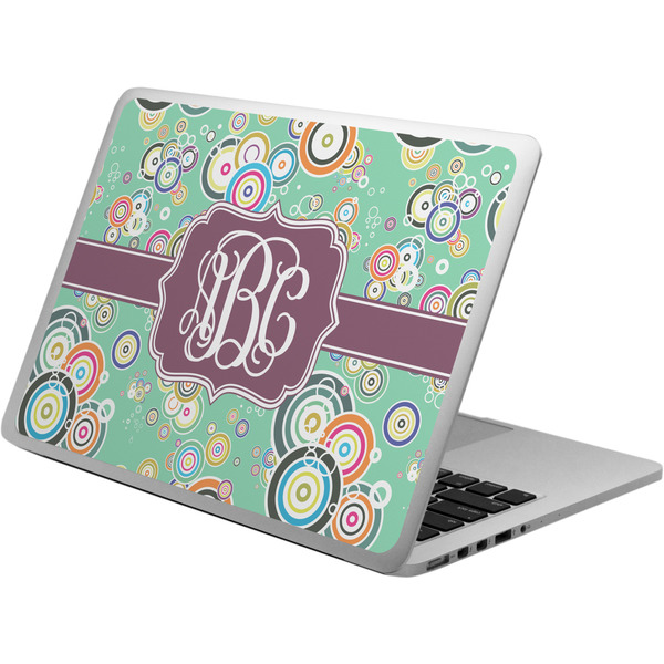 Custom Colored Circles Laptop Skin - Custom Sized w/ Monogram