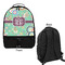 Colored Circles Large Backpack - Black - Front & Back View
