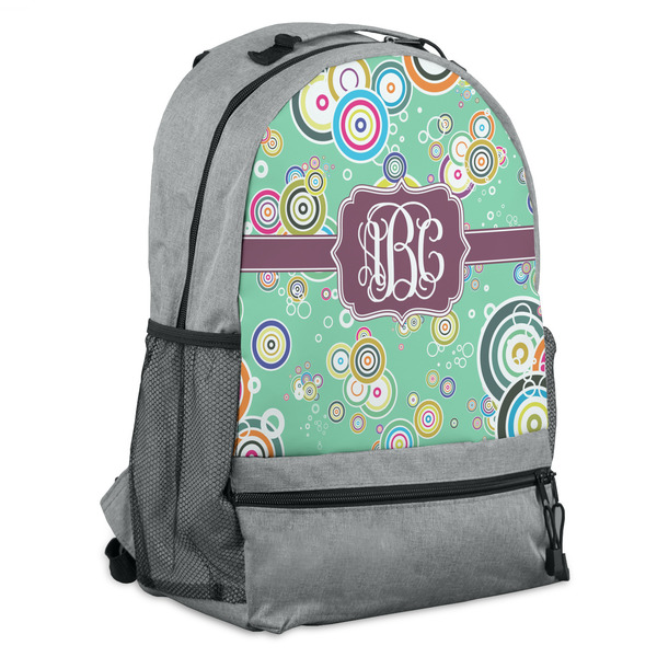 Custom Colored Circles Backpack - Grey (Personalized)