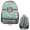 Colored Circles Large Backpack - Gray - Front & Back View