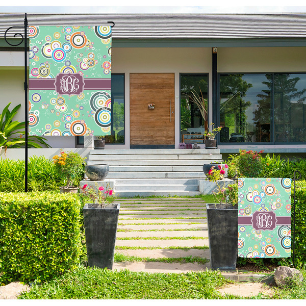 Custom Colored Circles Large Garden Flag - Double Sided (Personalized)