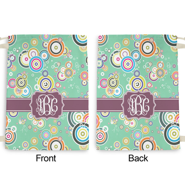 Colored Circles Large Laundry Bag - Front & Back View