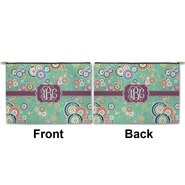 Colored Circles Large Zipper Pouch Approval (Front and Back)
