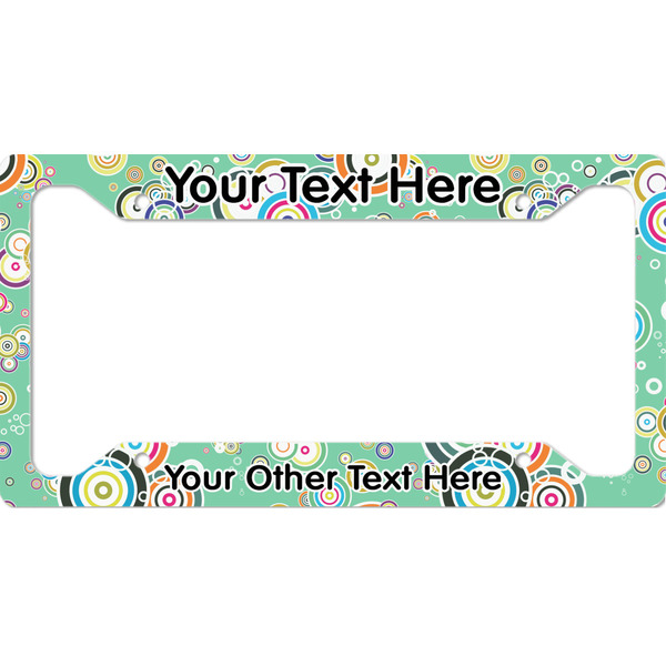Custom Colored Circles License Plate Frame (Personalized)