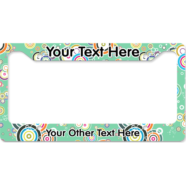 Custom Colored Circles License Plate Frame - Style B (Personalized)