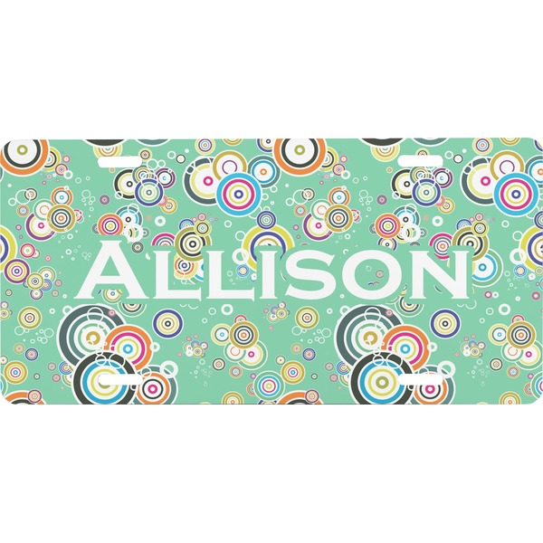 Custom Colored Circles Front License Plate (Personalized)
