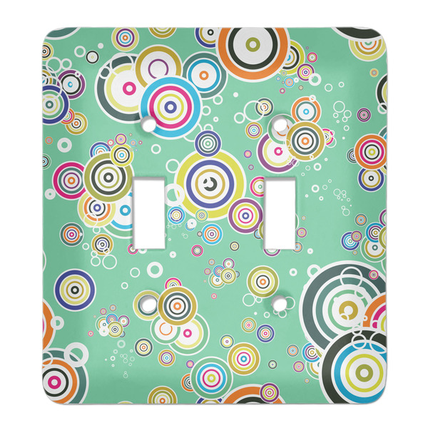 Custom Colored Circles Light Switch Cover (2 Toggle Plate)