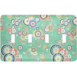 Colored Circles Light Switch Cover (4 Toggle Plate)