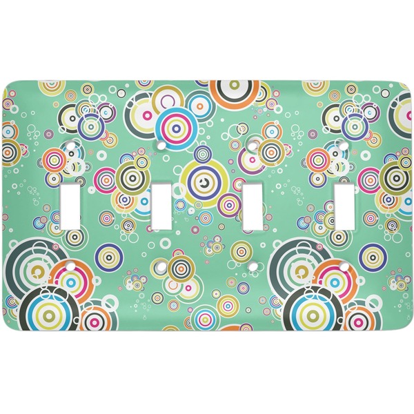 Custom Colored Circles Light Switch Cover (4 Toggle Plate)