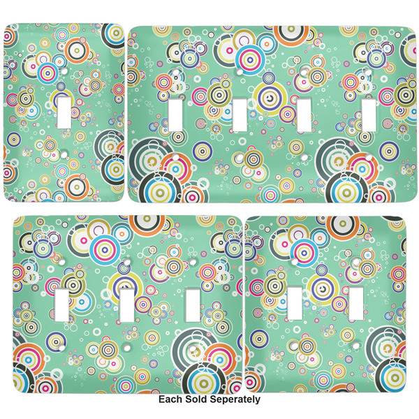 Colored Circles Light Switch Covers all sizes