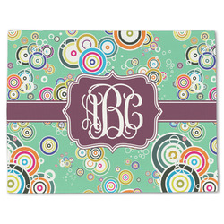 Colored Circles Single-Sided Linen Placemat - Single w/ Monogram