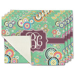 Colored Circles Single-Sided Linen Placemat - Set of 4 w/ Monogram