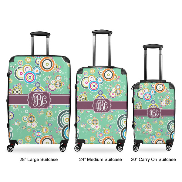 Colored Circles Luggage Bags all sizes - With Handle