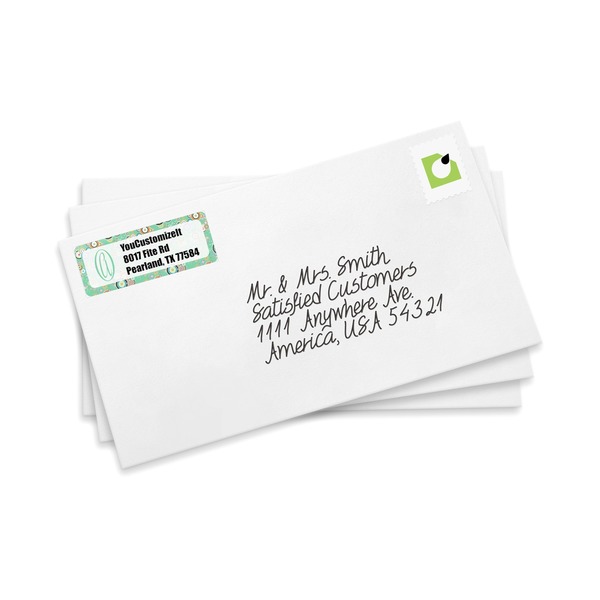 Colored Circles Mailing Label on Envelopes