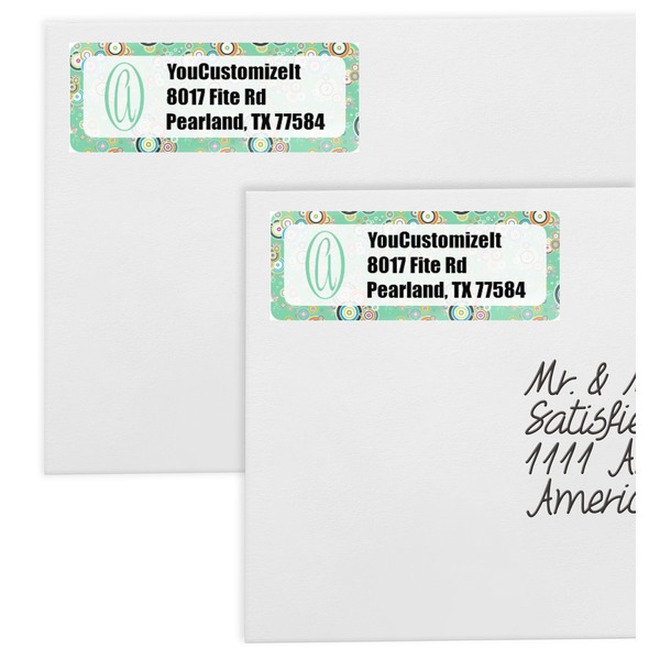 Colored Circles Mailing Labels - Double Stack Close Up