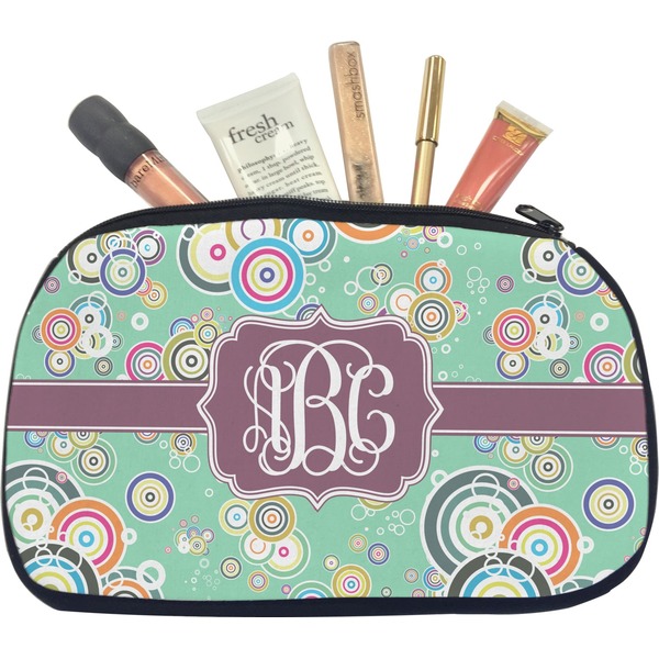 Custom Colored Circles Makeup / Cosmetic Bag - Medium (Personalized)
