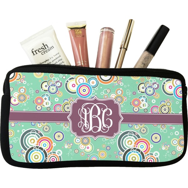 Custom Colored Circles Makeup / Cosmetic Bag - Small (Personalized)