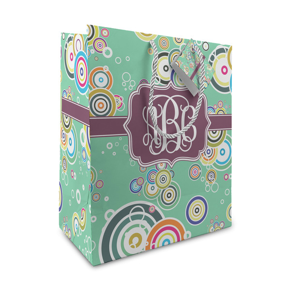 Custom Colored Circles Medium Gift Bag (Personalized)
