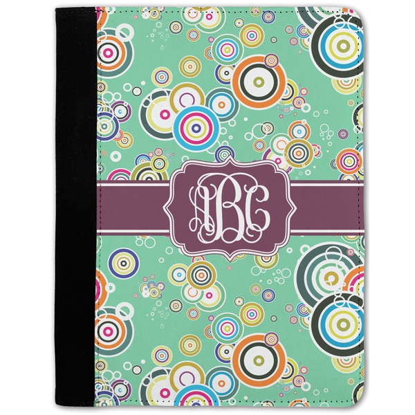 Custom Colored Circles Notebook Padfolio - Medium w/ Monogram