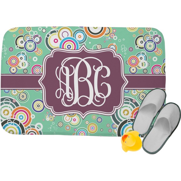 Custom Colored Circles Memory Foam Bath Mat - 34"x21" (Personalized)