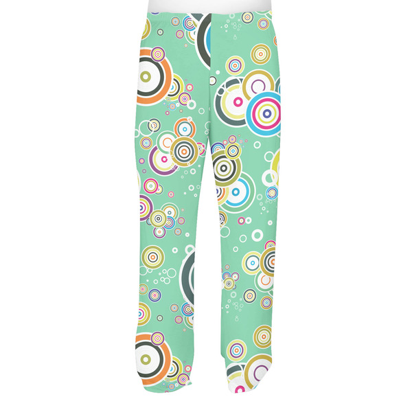 Colored Circles Men's Pjs Back - on model