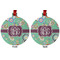 Colored Circles Metal Ball Ornament - Front and Back
