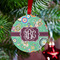 Colored Circles Metal Ball Ornament - Lifestyle
