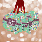 Colored Circles Metal Ornaments - Double Sided w/ Monogram