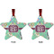 Colored Circles Metal Star Ornament - Front and Back