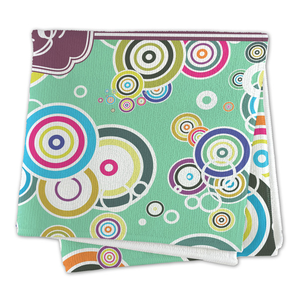 Colored Circles Microfiber Dish Rag - FOLDED (square)