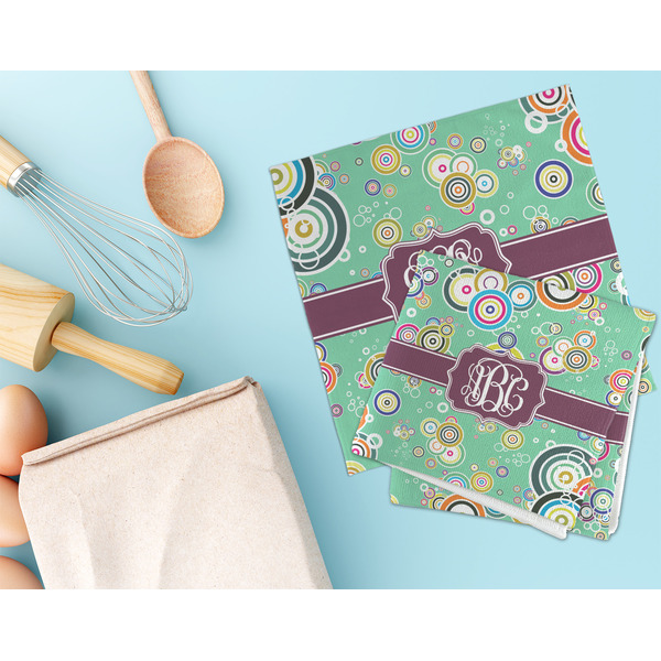 Colored Circles Microfiber Dish Rag - LIFESTYLE