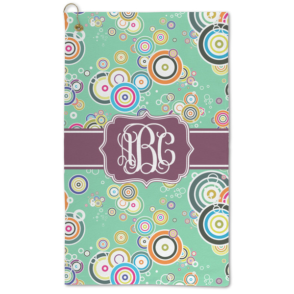 Custom Colored Circles Microfiber Golf Towel (Personalized)