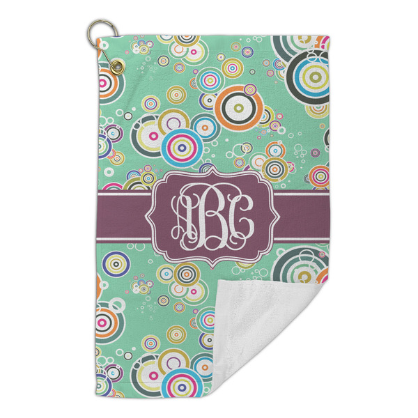 Colored Circles Microfiber Golf Towels Small - FRONT FOLDED