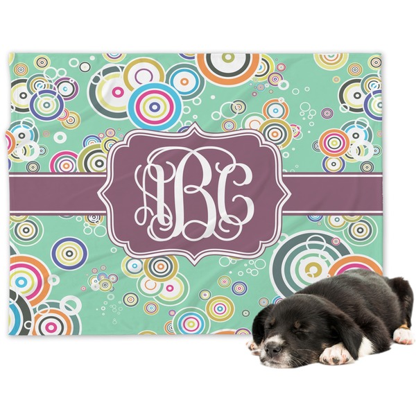 Custom Colored Circles Dog Blanket - Large (Personalized)