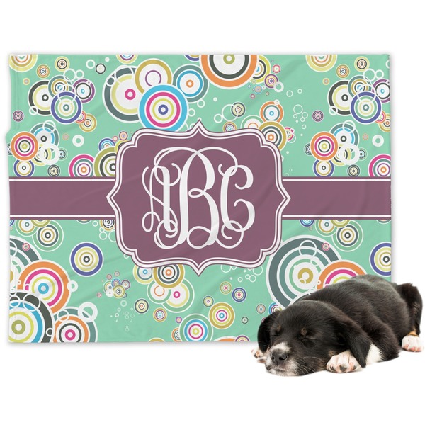 Custom Colored Circles Dog Blanket (Personalized)