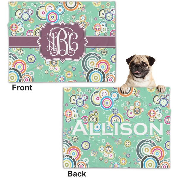 Colored Circles Microfleece Dog Blanket - Regular - Front & Back