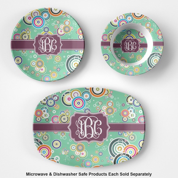 Colored Circles Microwave & Dishwasher Safe CP Plastic Dishware - Group