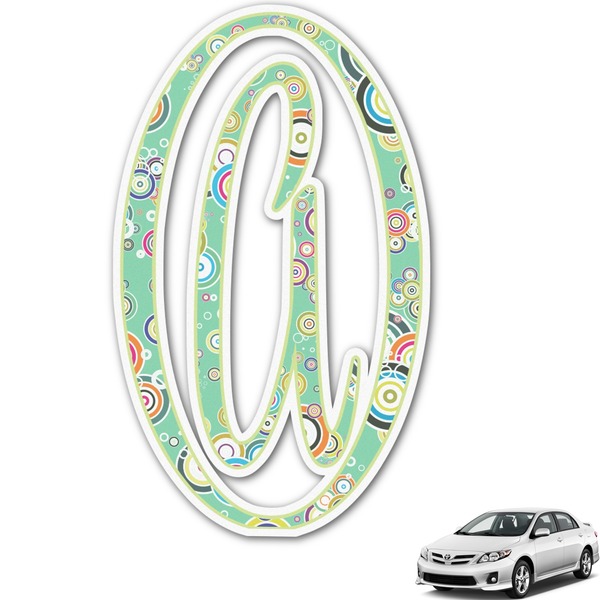Custom Colored Circles Monogram Car Decal (Personalized)