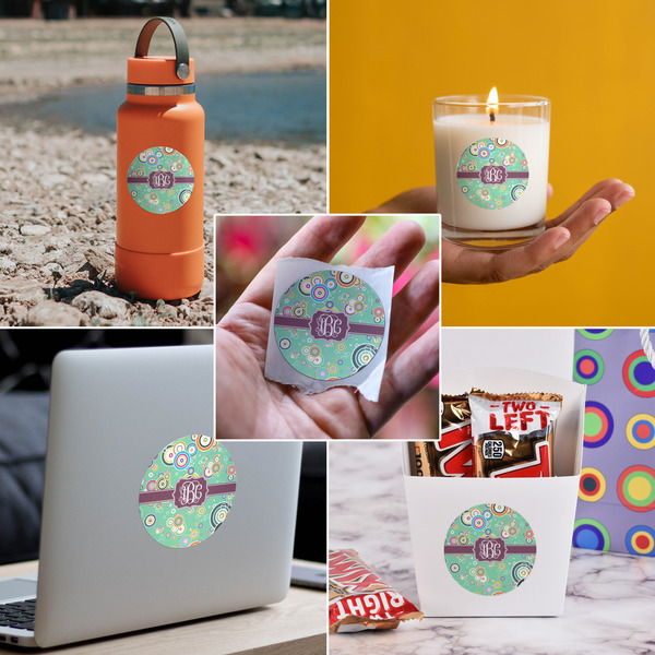 Colored Circles Multipurpose Round Labels - In Context