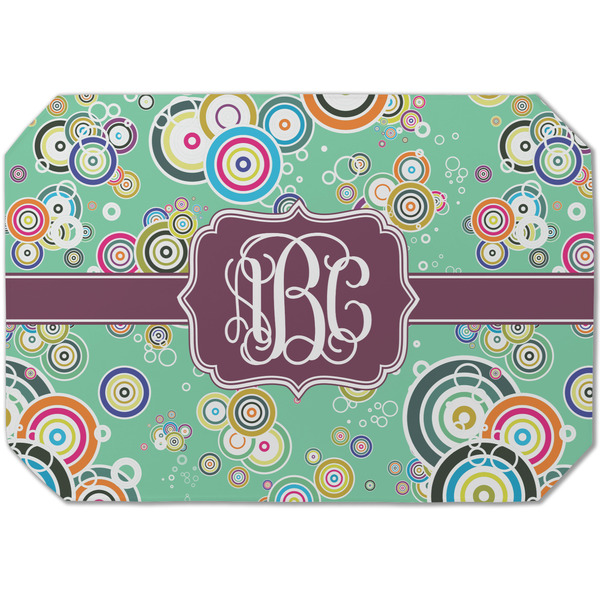 Custom Colored Circles Dining Table Mat - Octagon (Single-Sided) w/ Monogram