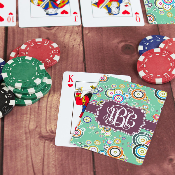 Colored Circles On Table with Poker Chips