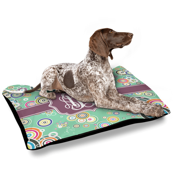 Colored Circles Outdoor Dog Beds - Large - IN CONTEXT