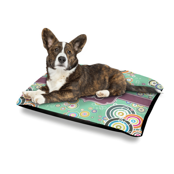 Colored Circles Outdoor Dog Beds - Medium - IN CONTEXT