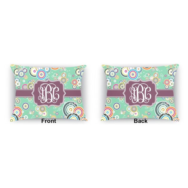 Colored Circles  Outdoor Rectangular Throw Pillow (Front and Back)