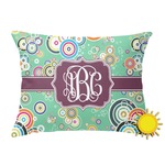 Colored Circles Outdoor Throw Pillow (Rectangular) (Personalized)
