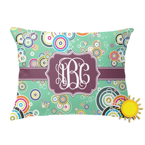 Custom Colored Circles Outdoor Throw Pillow (Rectangular) (Personalized)