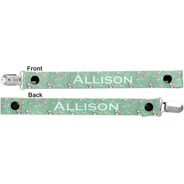 Colored Circles Pacifier Clip - Front and Back