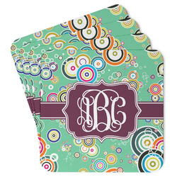 Colored Circles Paper Coasters w/ Monograms