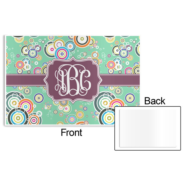 Colored Circles Disposable Paper Placemat - Front & Back